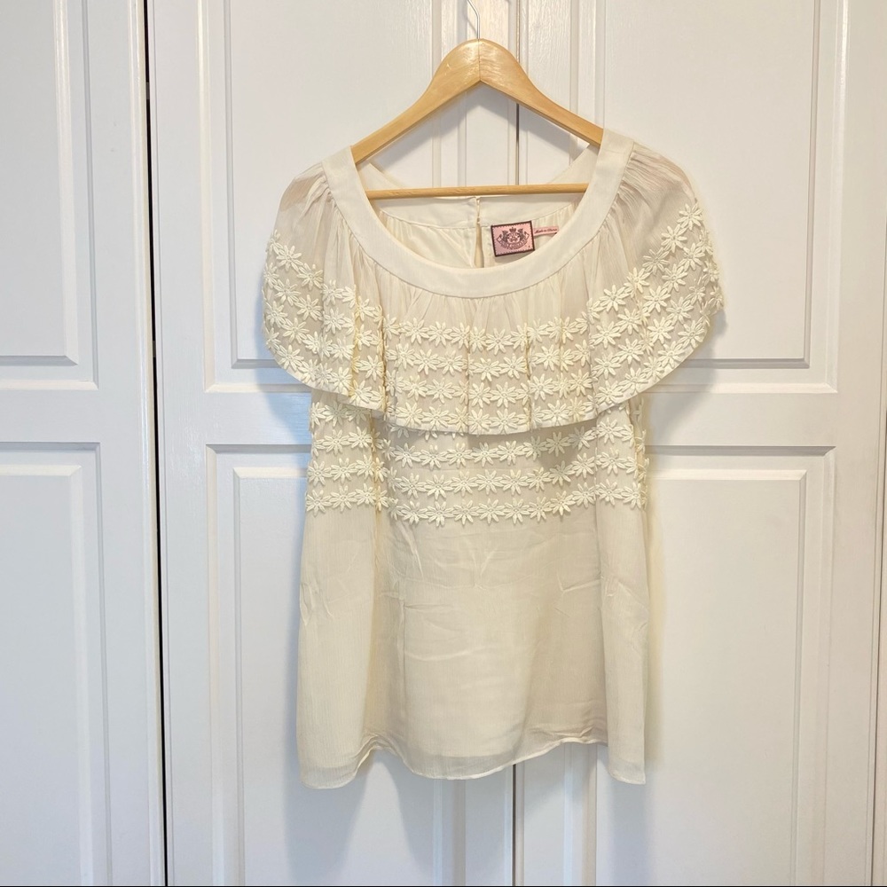 Vintage Juicy Couture Ruffle Beaded Top